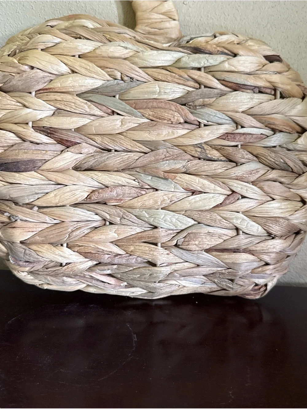 Woven Apple Basket Natural Fiber Rustic Farmhouse Home Decor Fall